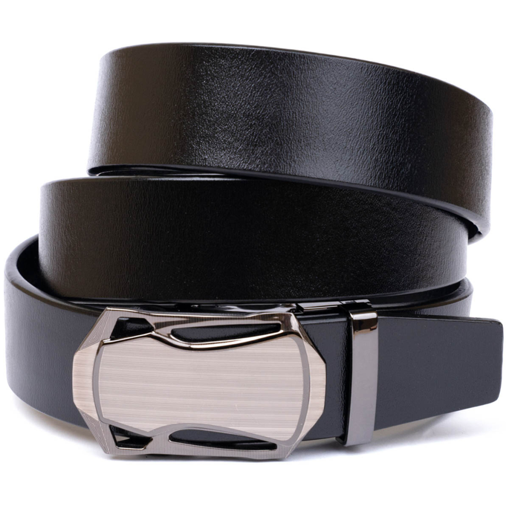 Ремінь Vintage Чоловічий з пряжкою автомат Чорний (20355) - зображення 1