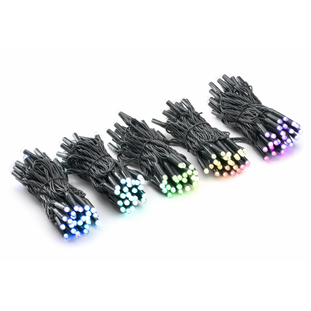 Гірлянда Twinkly PRO Smart LED Curtain RGB 250, AWG22, IP65, чорний (TWP-CU-CA-05X50STP-B) - зображення 3