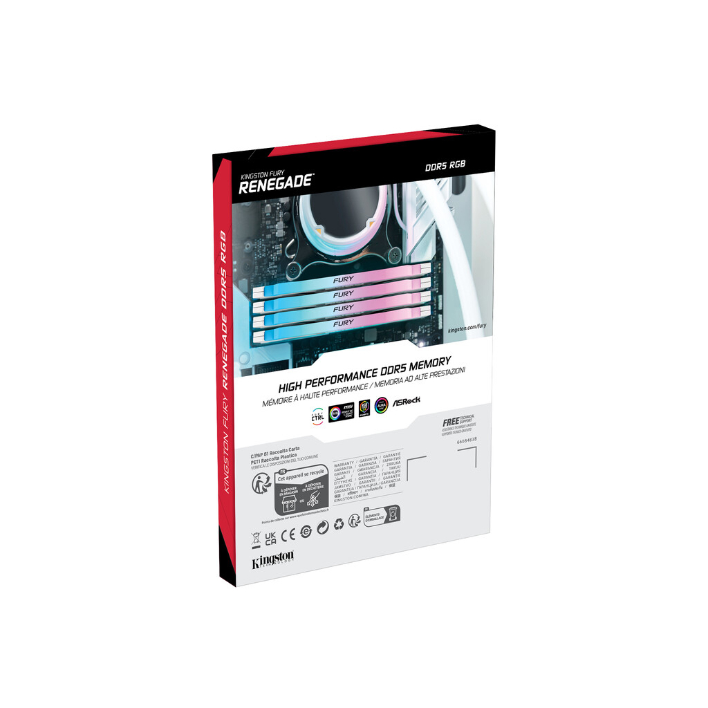 Модуль пам'яті для комп'ютера DDR5 64GB (2x32GB) 6000 MHz Renegade RGB White XMP Kingston Fury (ex.HyperX) (KF560C32RWAK2-64) - зображення 6
