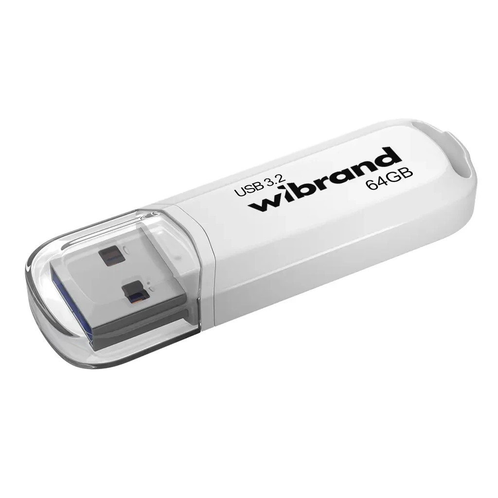 USB флеш накопичувач Wibrand 64GB Marten White USB 3.2 Gen 1 (USB 3.0) (WI3.2/MA64P10W) - зображення 1