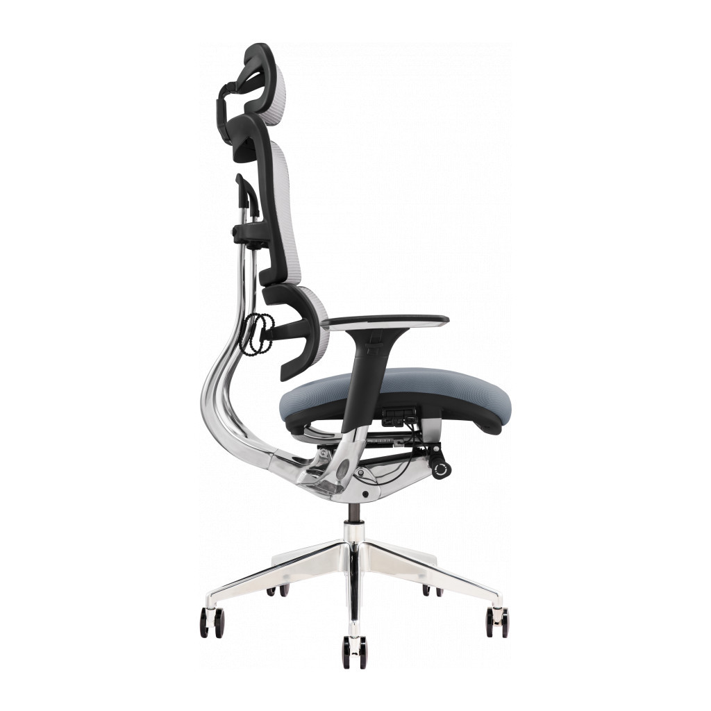 Офісне крісло GT Racer X-801 Bright Gray (W-20 B-40) - зображення 4