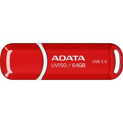 USB флеш накопичувач ADATA 64GB UV150 Red USB 3.0 (AUV150-64G-RRD) - зображення 1