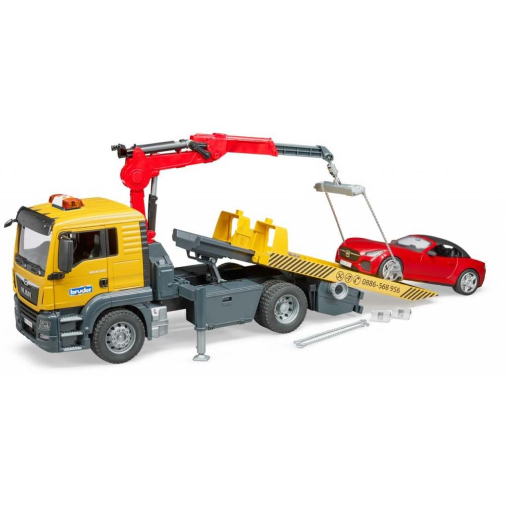 Спецтехніка Bruder евакуатор MAN TGS з родстером (03750) - зображення 4