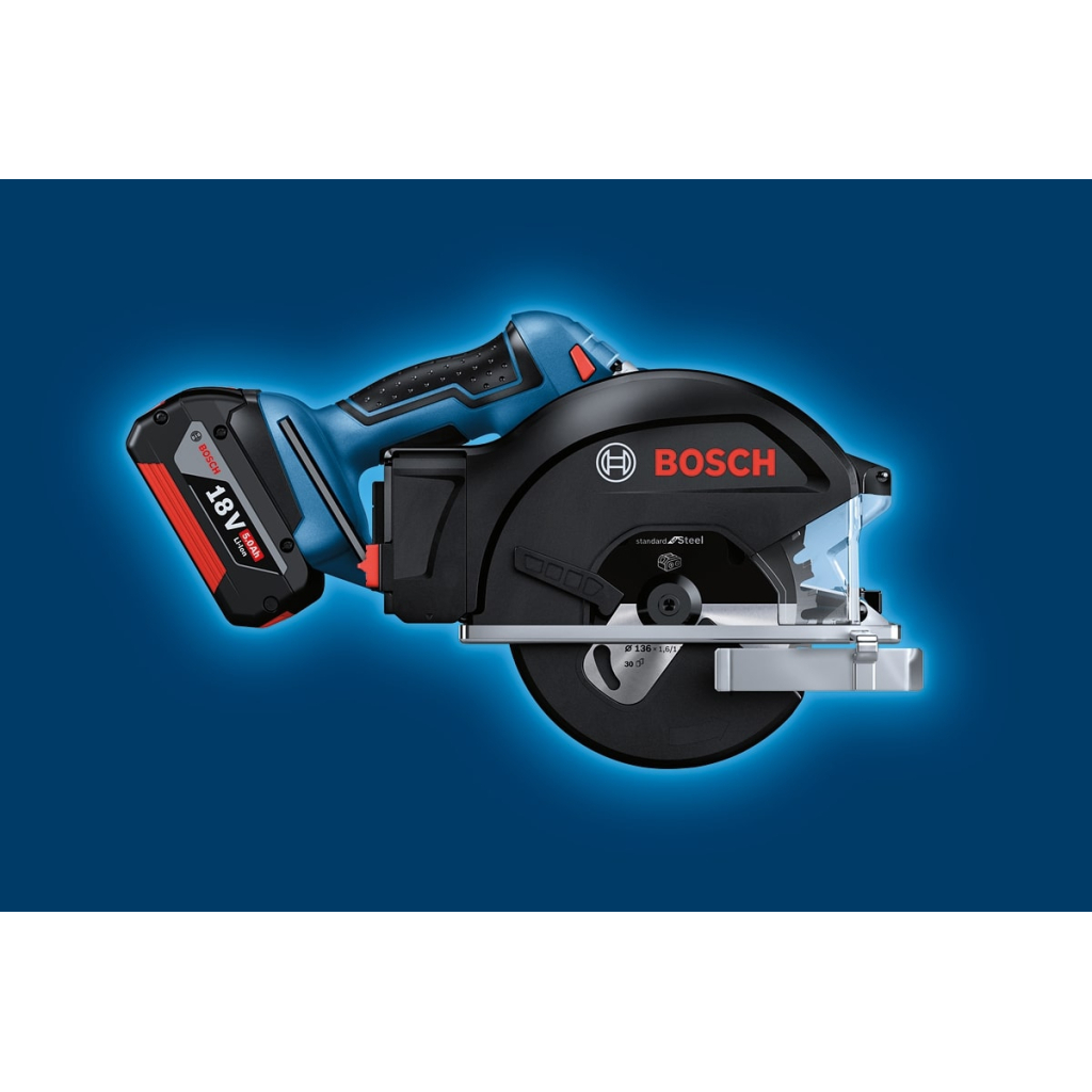 Дискова пила Bosch GKM 18V-50, 18V, 2x5Ah, 136 мм, 4250 об/хв (0.601.6B8.002) - изображение 7