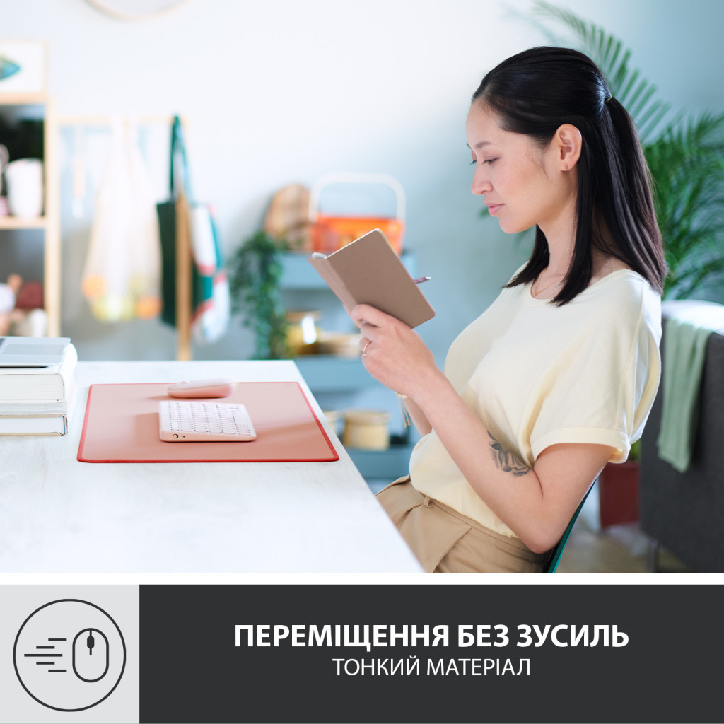 Килимок для мишки Logitech Desk Mat Studio Series Darker Rose (956-000053) - изображение 5