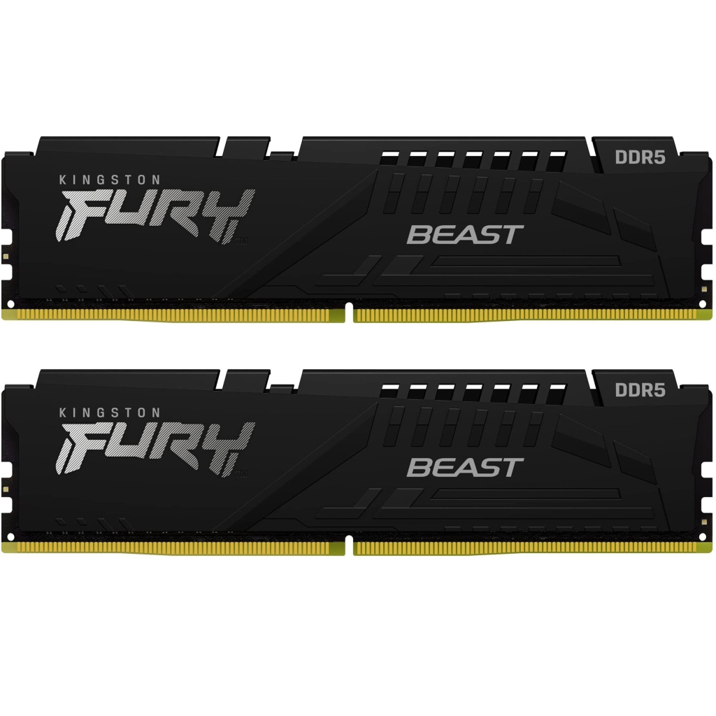 Модуль пам'яті для комп'ютера DDR5 16GB (2x8GB) 5200 MHz FURY Beast Black Kingston Fury (ex.HyperX) (KF552C40BBK2-16) - зображення 1