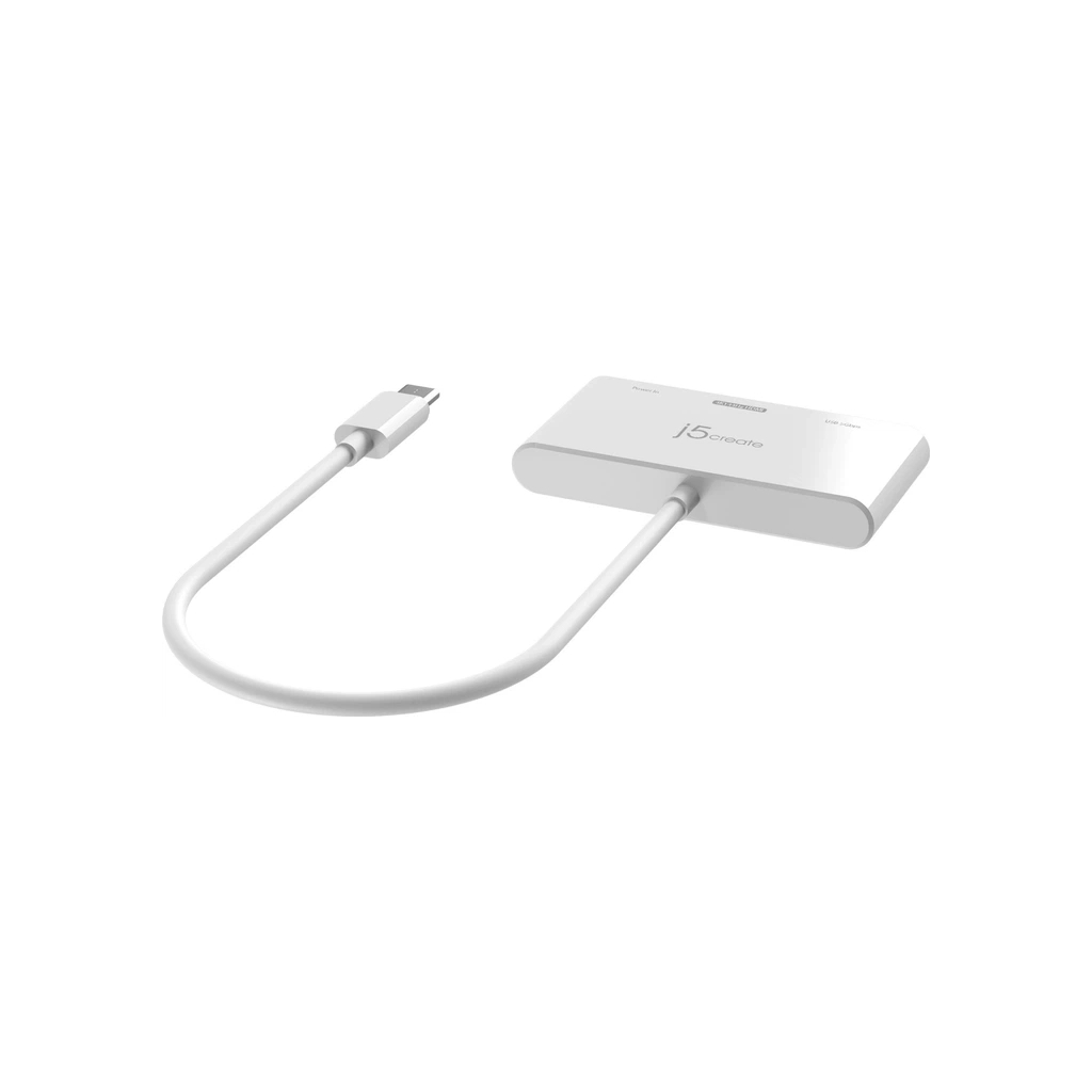 Концентратор J5create USB-C 3-in-1 HDMI + USB + USB-C PD white (JCA399-N) - зображення 3