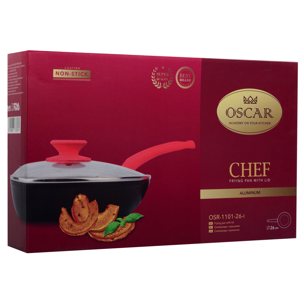Сковорода Oscar Chef з кришкою 28 см (OSR-1101-28-l) - зображення 5