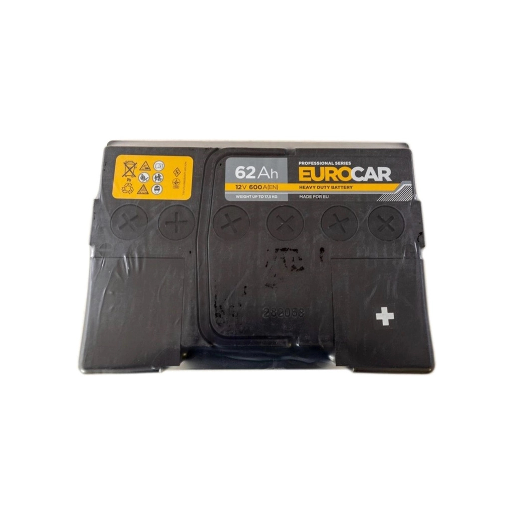 Акумулятор автомобільний EUROCAR 6СТ-62АЗ (0) (-/+) (L2) 600А12V (E) - зображення 3