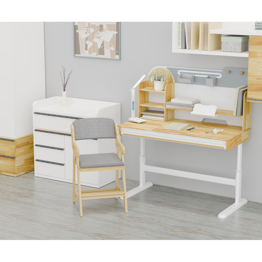 Парта з кріслом Mealux Timberdesk L + крісло Carlo (BD-690 Wood L + KD-050 G) - зображення 2