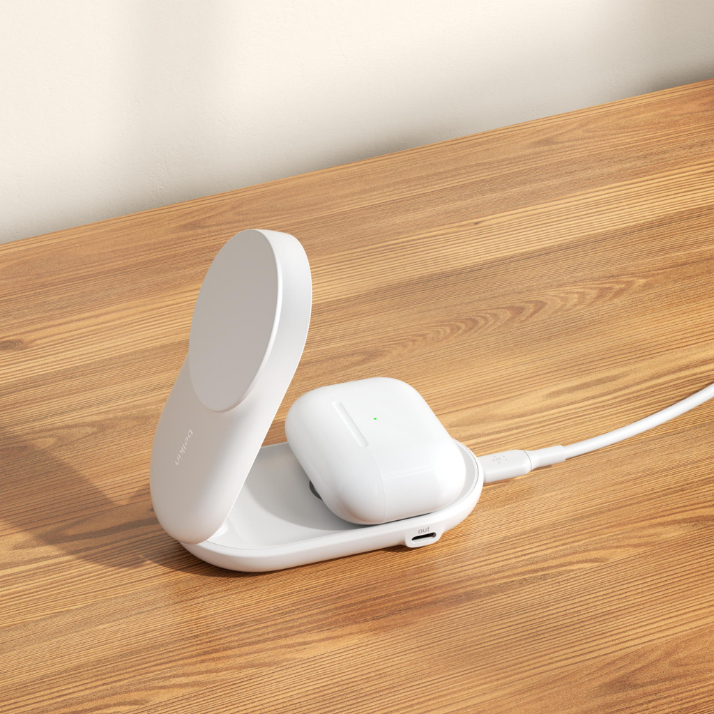 Зарядний пристрій Belkin UltraCharge Wireless 2-in-1 25W white (WIZ039KQWH) - зображення 9