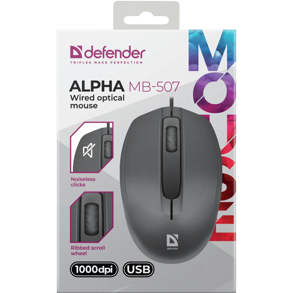 Мишка Defender Alpha MB-507 USB Black (52507) - зображення 4