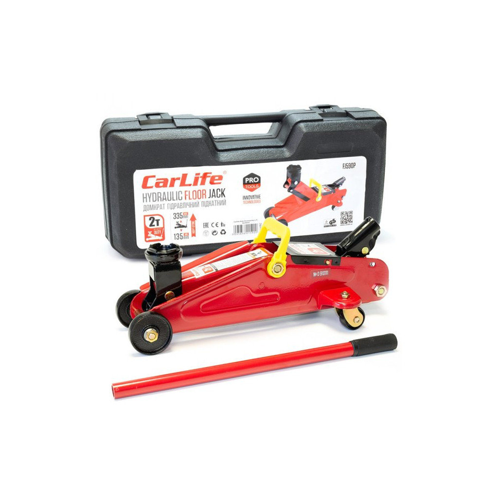 Домкрат CarLife підкатний 2т, 135-335мм (FJ590P) - изображение 5