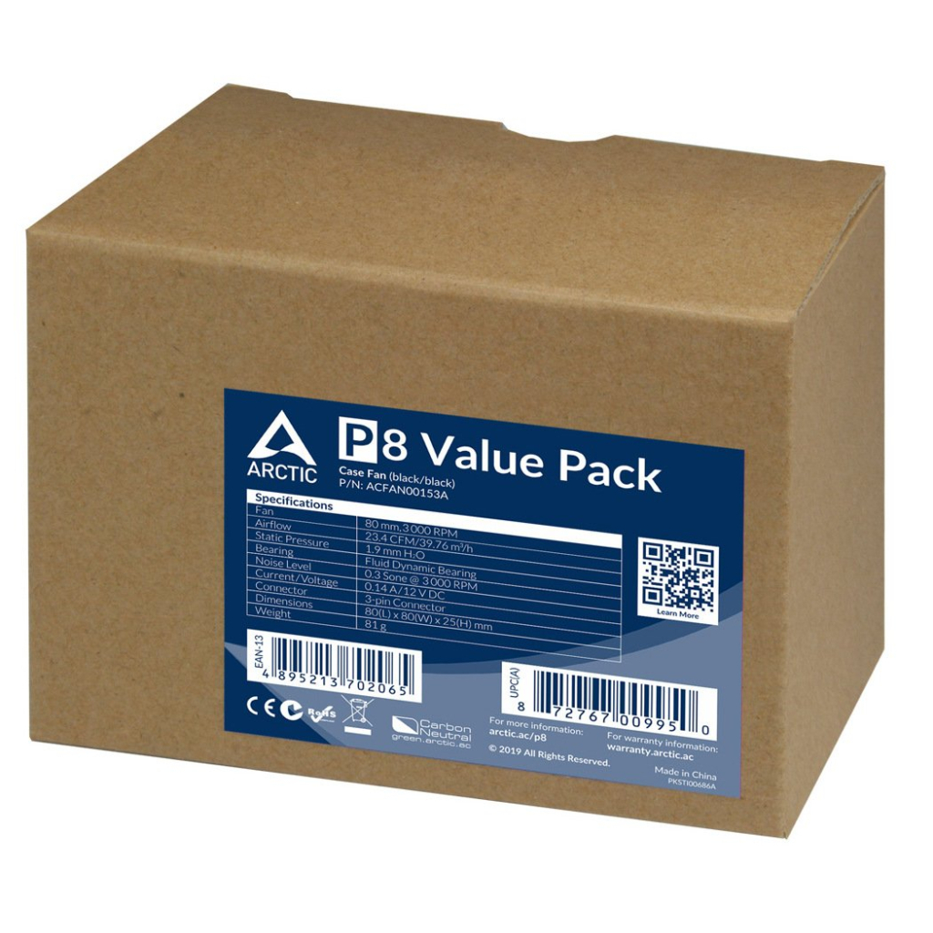 Кулер до корпусу Arctic P8 (5-Fan Pack) (ACFAN00153A) - зображення 3