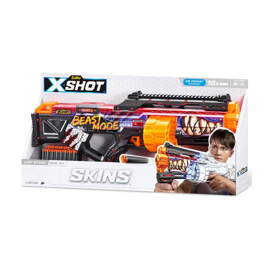 Іграшкова зброя Zuru X-Shot Швидкострільний бластер Skins Last Stand Beast Out (16 патронів) (36518J) - зображення 3