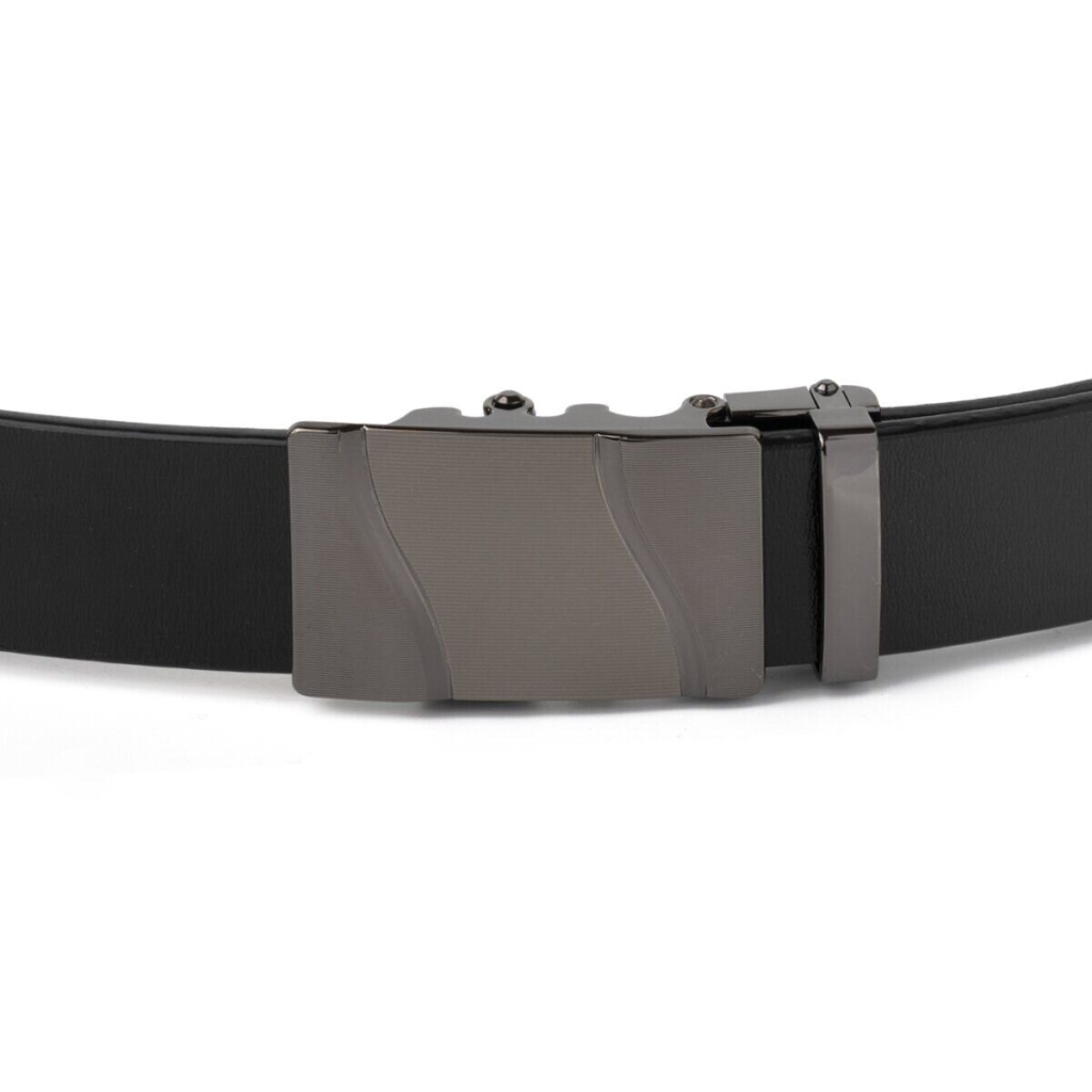 Ремінь Vintage Чоловічий з пряжкою хвиля Чорний (20250) - зображення 4