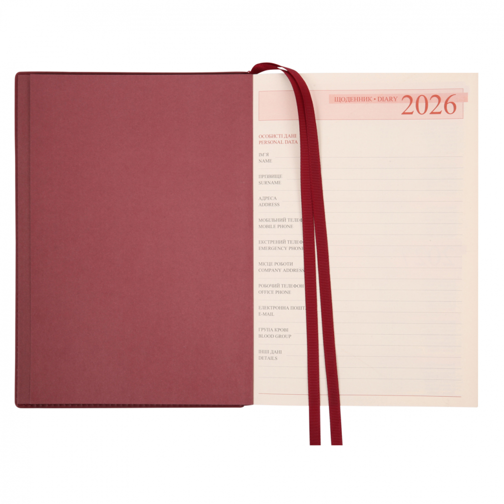Тижневик Leo planner А5 датований 2026 "Credo", інтегральний, бордовий, 368 сторінок (252645) - зображення 6