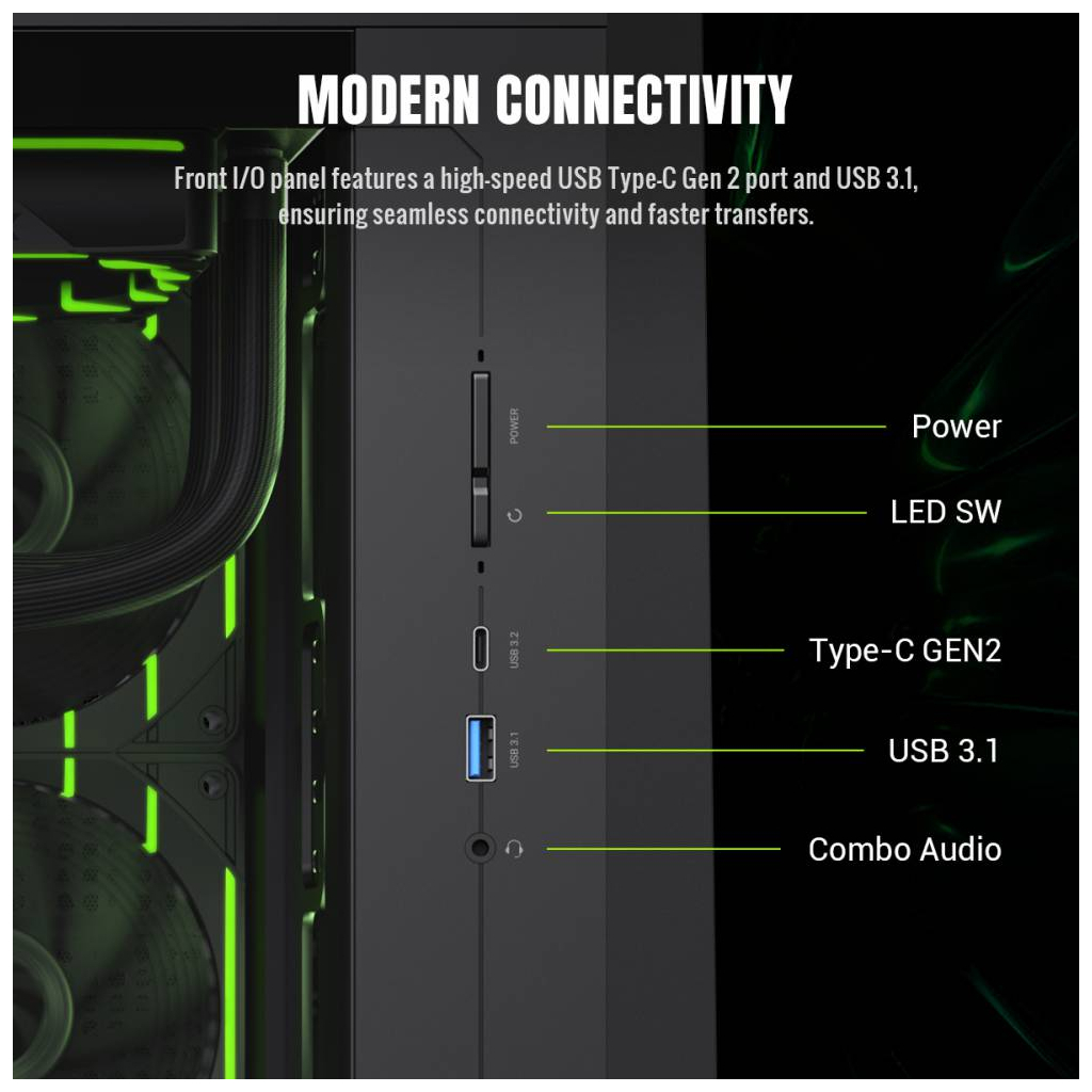 Корпус для ПК Gamemax Claw 360 BK - зображення 12