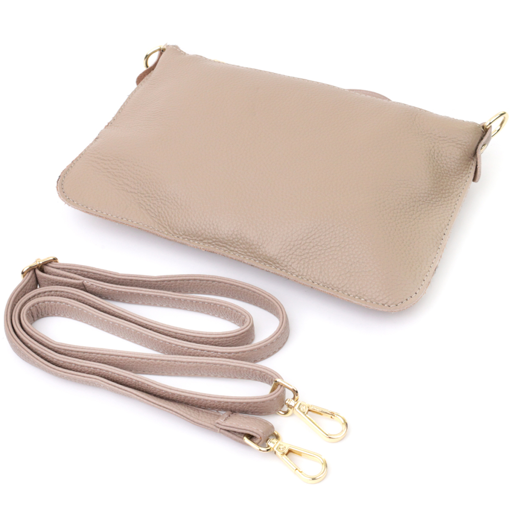 Сумка Vintage Жіноча з двома ременями з натуральної шкіри Бежева (22643) - зображення 5