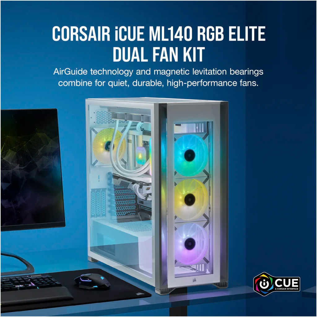 Кулер до корпусу Corsair ML140 RGB Elite Premium Dual Pack (CO-9050119-WW) - зображення 9