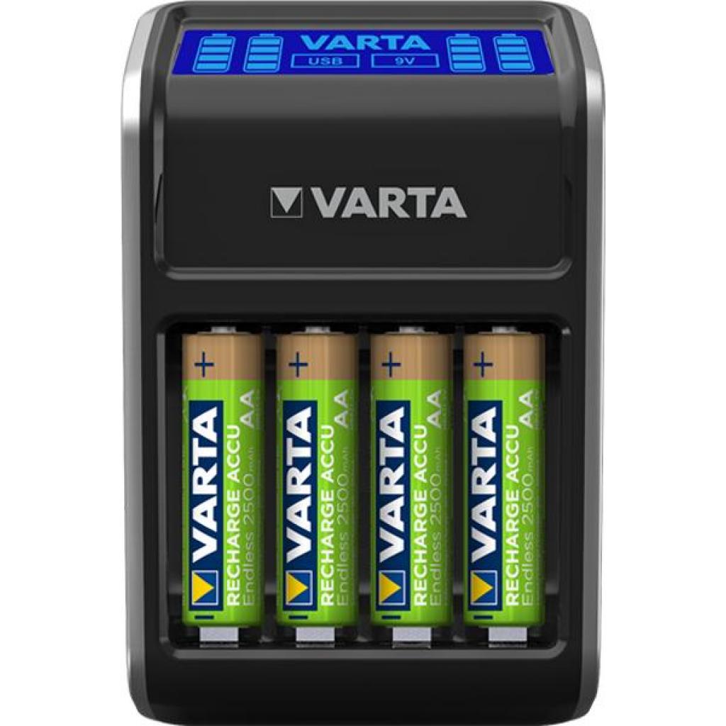 Зарядний пристрій для акумуляторів Varta LCD PLUG CHARGER +4*AA 2100 mAh (57687101441) - зображення 1