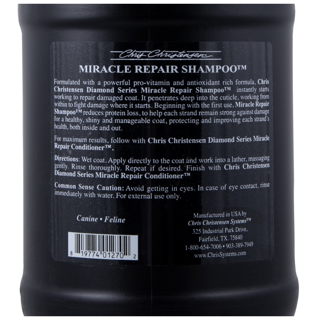 Шампунь для тварин Chris Christensen Miracle Repair для догляду за шерстю 3.8 л (819774012702) - изображение 4