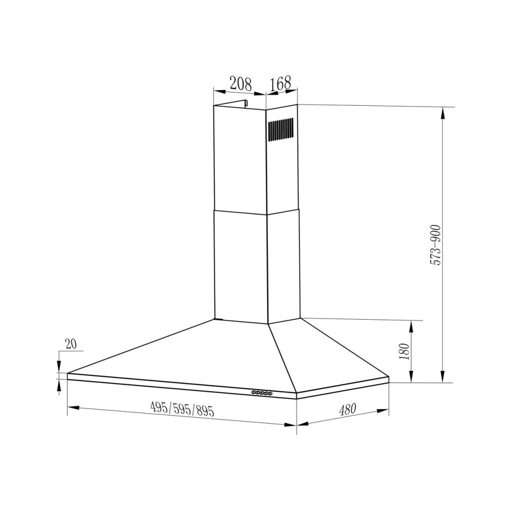 Витяжка кухонна Interline UNNA BL A/60 PB/2/T - зображення 3