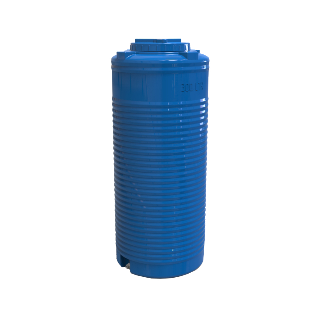 Ємність для води Євро Пласт вертикальна харчова 300 л вузька синя (12914) - зображення 1