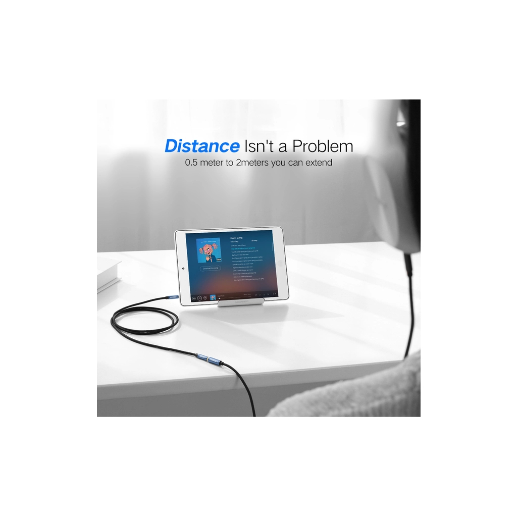 Кабель мультимедійний 3.5mm M to 3.5mm F 2.0m AV118 blue Ugreen (40675) - picture 4