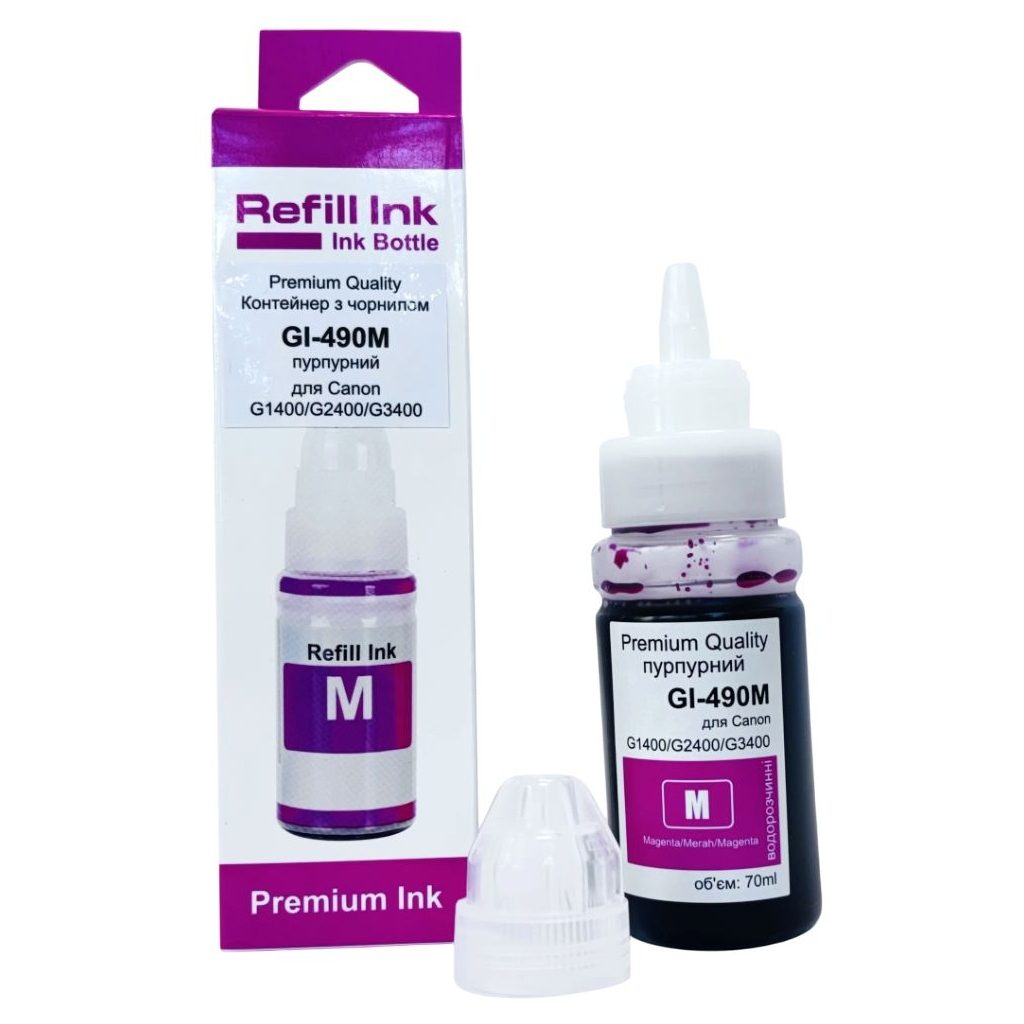 Чорнило Premium Quality Canon GI-490M 70мл Magenta (70264921) - зображення 1