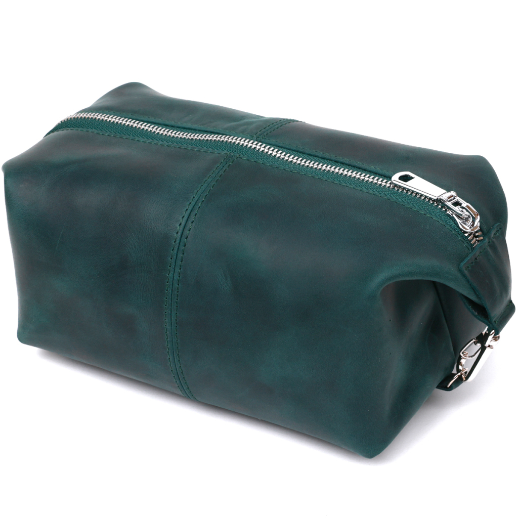 Косметичка Shvigel Шкіряна матова Зелена (16399) - зображення 2