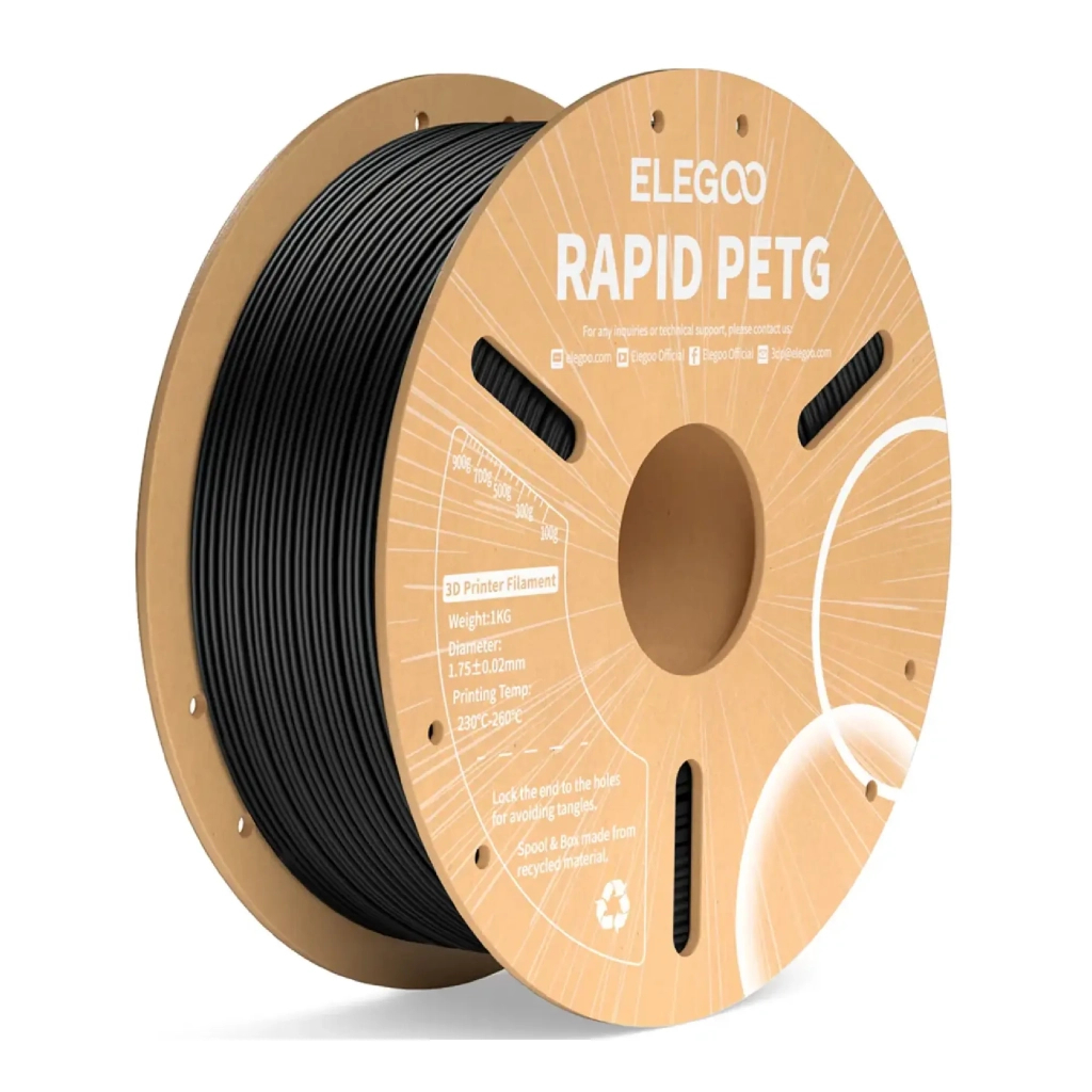 Пластик для 3D-принтера ELEGOO Rapid PETG 1кг, 1.75мм, black (50.203.0216) - зображення 1