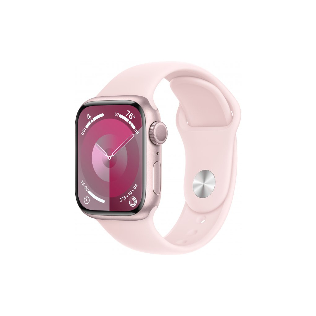 Смарт-годинник Apple Watch Series 9 GPS 41mm Pink Aluminium Case with Light Pink Sport Band - M/L (MR943QP/A) - зображення 1