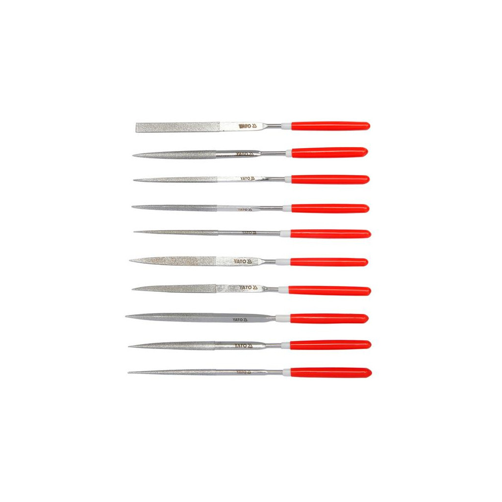 Напилок Yato надфіль алмазний l = 140/50 мм, b = 3 мм, 10 шт. (YT-6144) - изображение 1