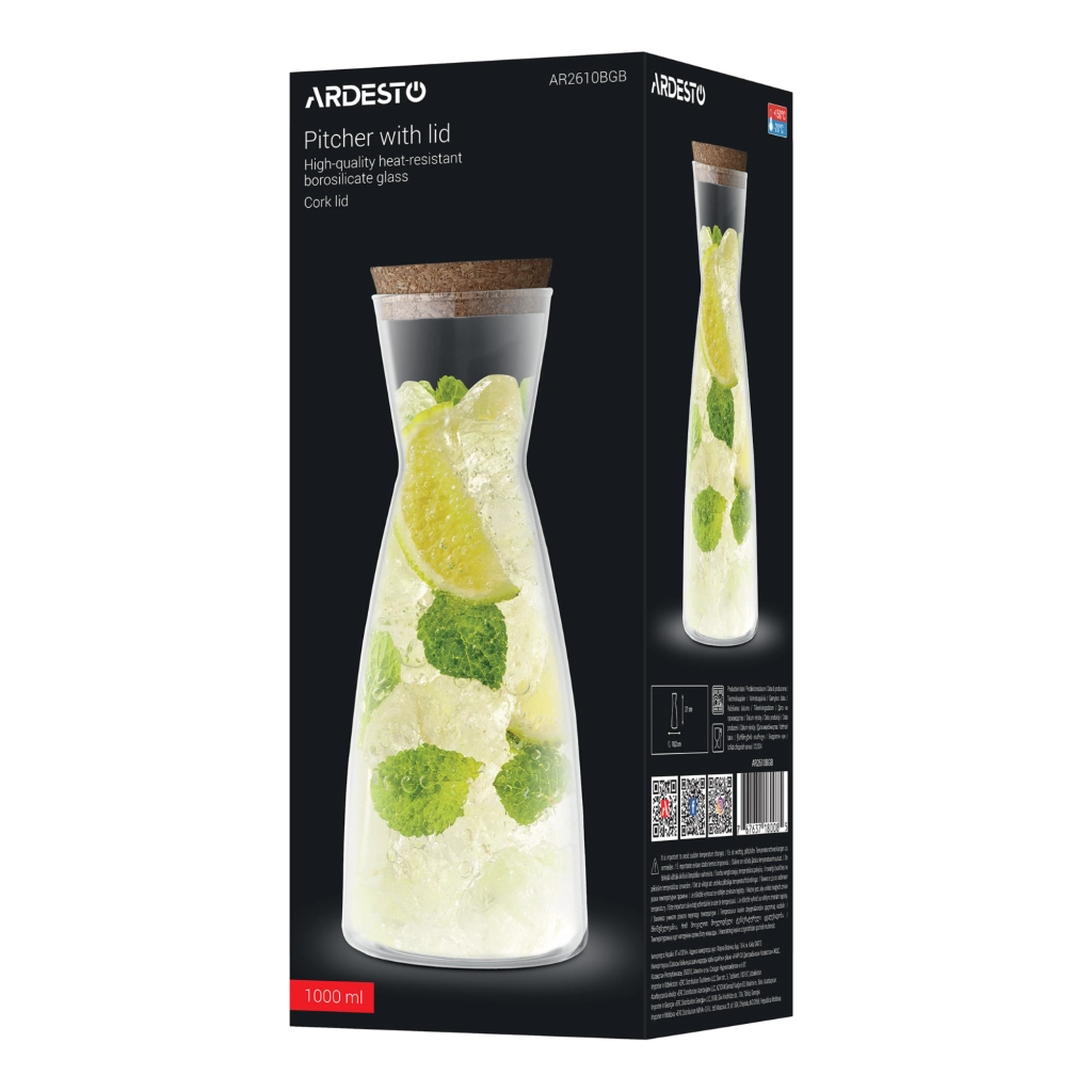 Карафа Ardesto 1000 мл, боросилікатне скло, прозорий (AR2610BGB) - зображення 5