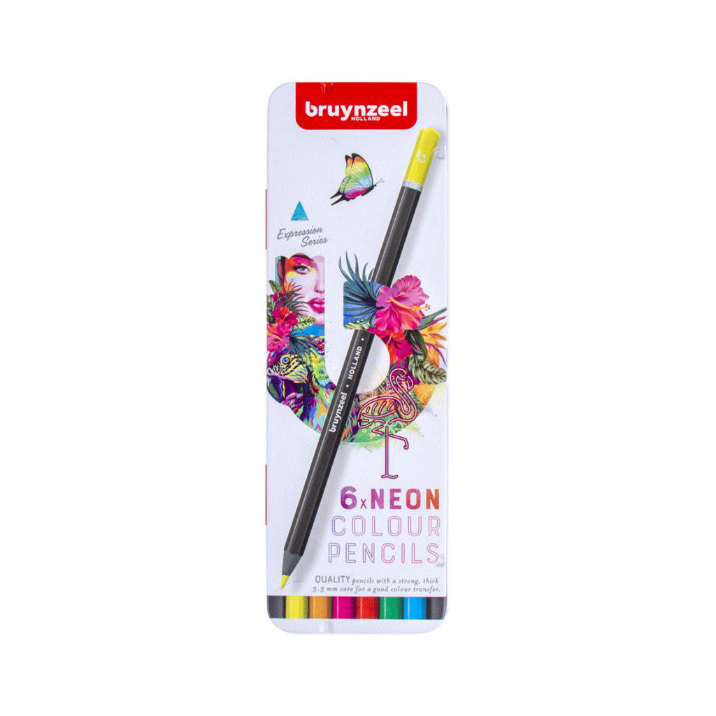 Олівці кольорові Bruynzeel EXPRESSION NEON, 6 кольорів (8712079468408) - изображение 1