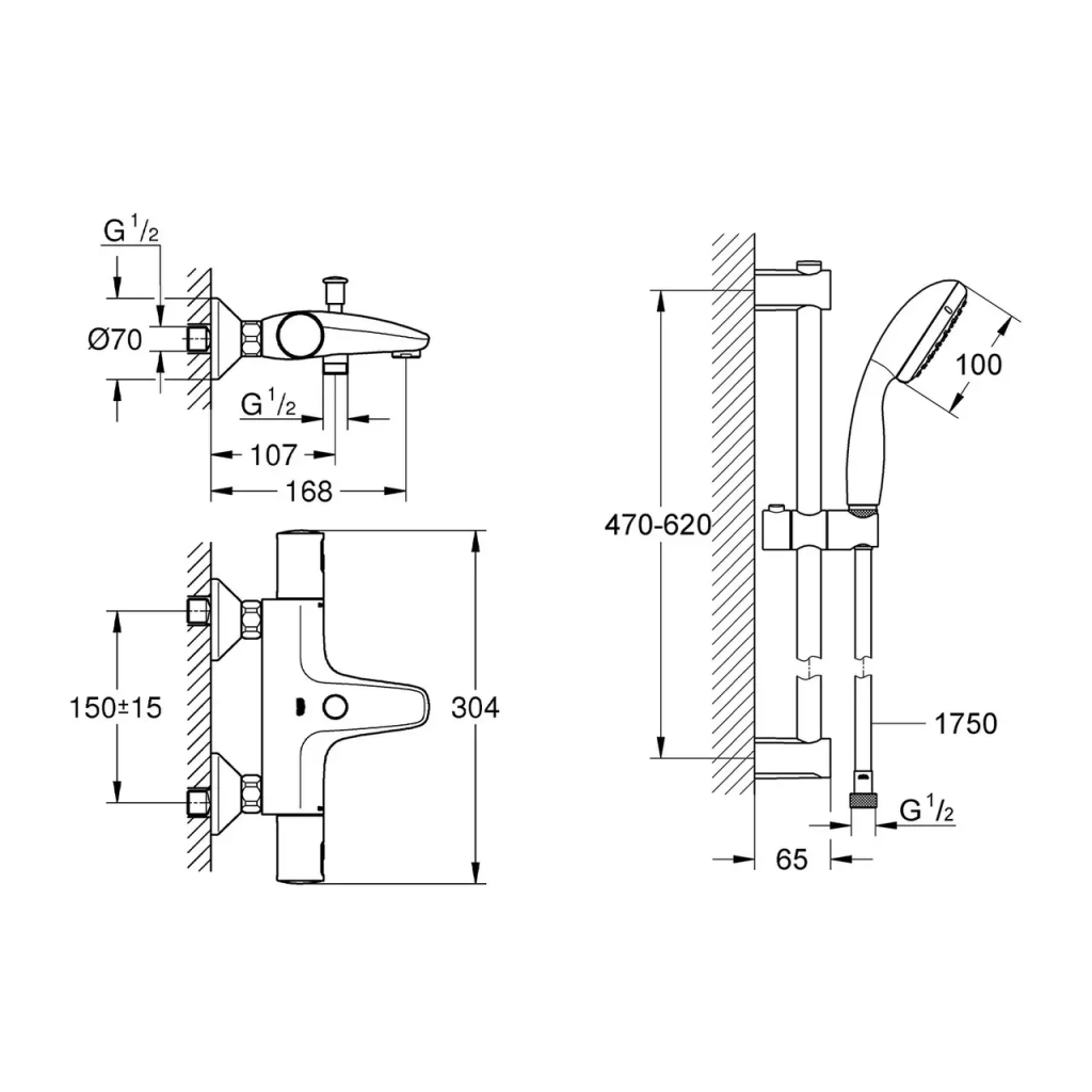 Змішувач Grohe QuickFix Precision Start Black (UA303907T1) - изображение 7