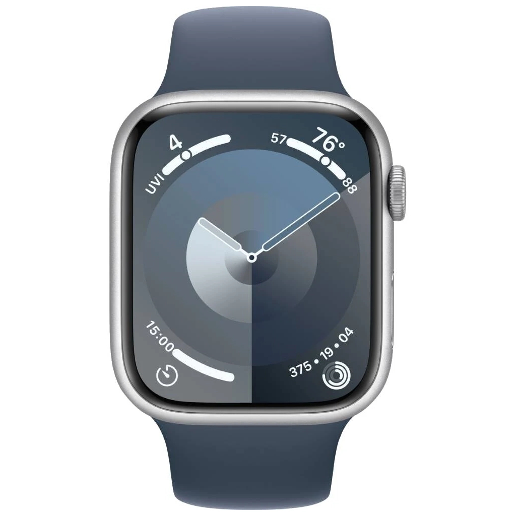 Смарт-годинник Apple Watch Series 9 GPS 41mm Silver Aluminium Case with Storm Blue Sport Band - M/L (MR913QP/A) - зображення 2