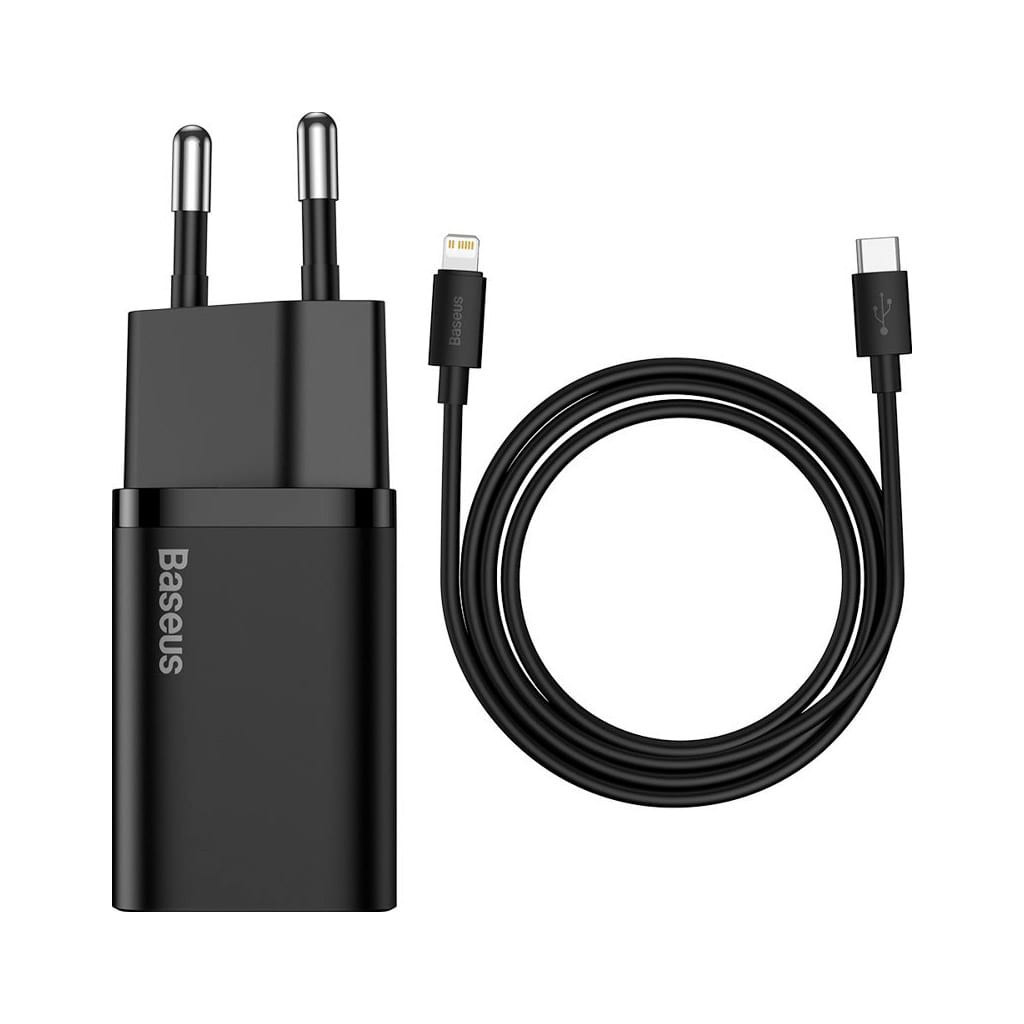 Зарядний пристрій Baseus Super Si 1C 20W With Cable Type-C/iP Black (TZCCSUP-B01) - зображення 5