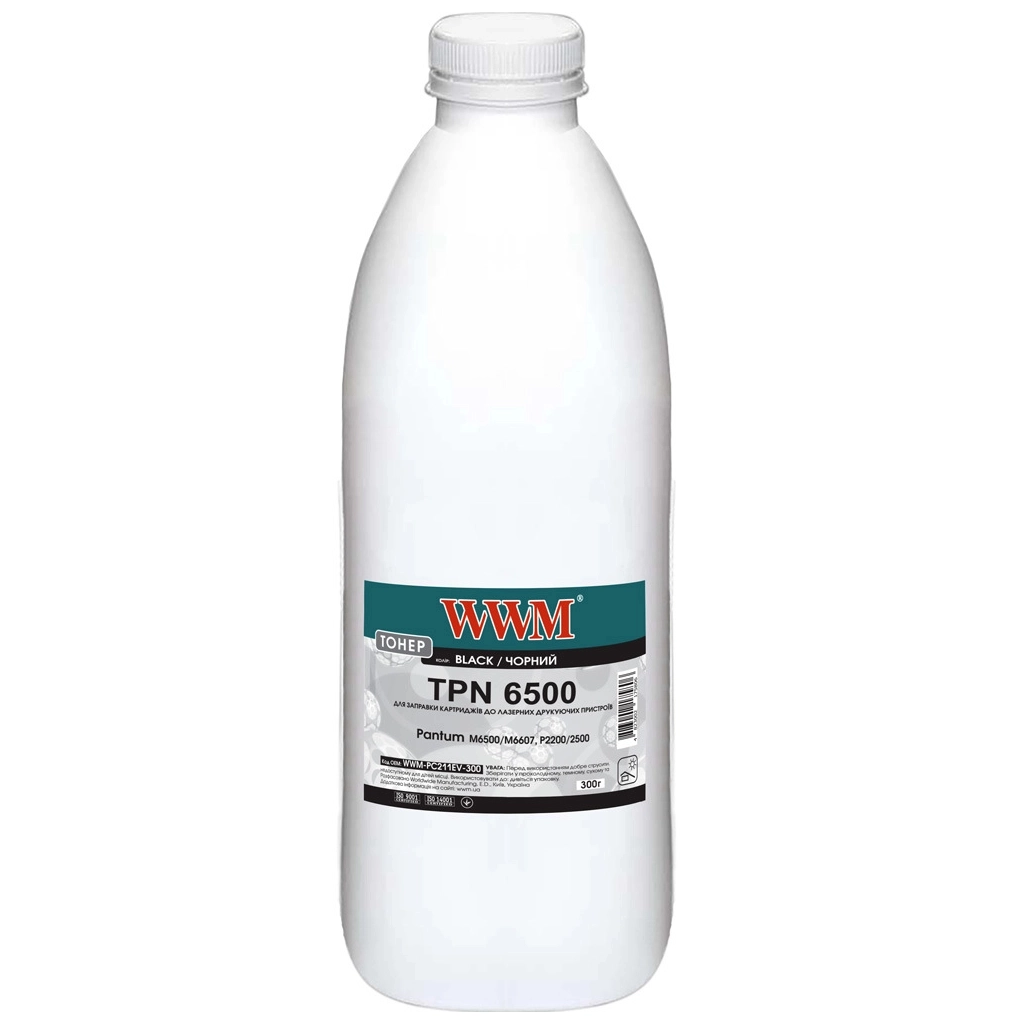 Тонер Pantum M6500/M6607, P2200/2500, 300г Black WWM (WWM-PC211EV-300) - зображення 1