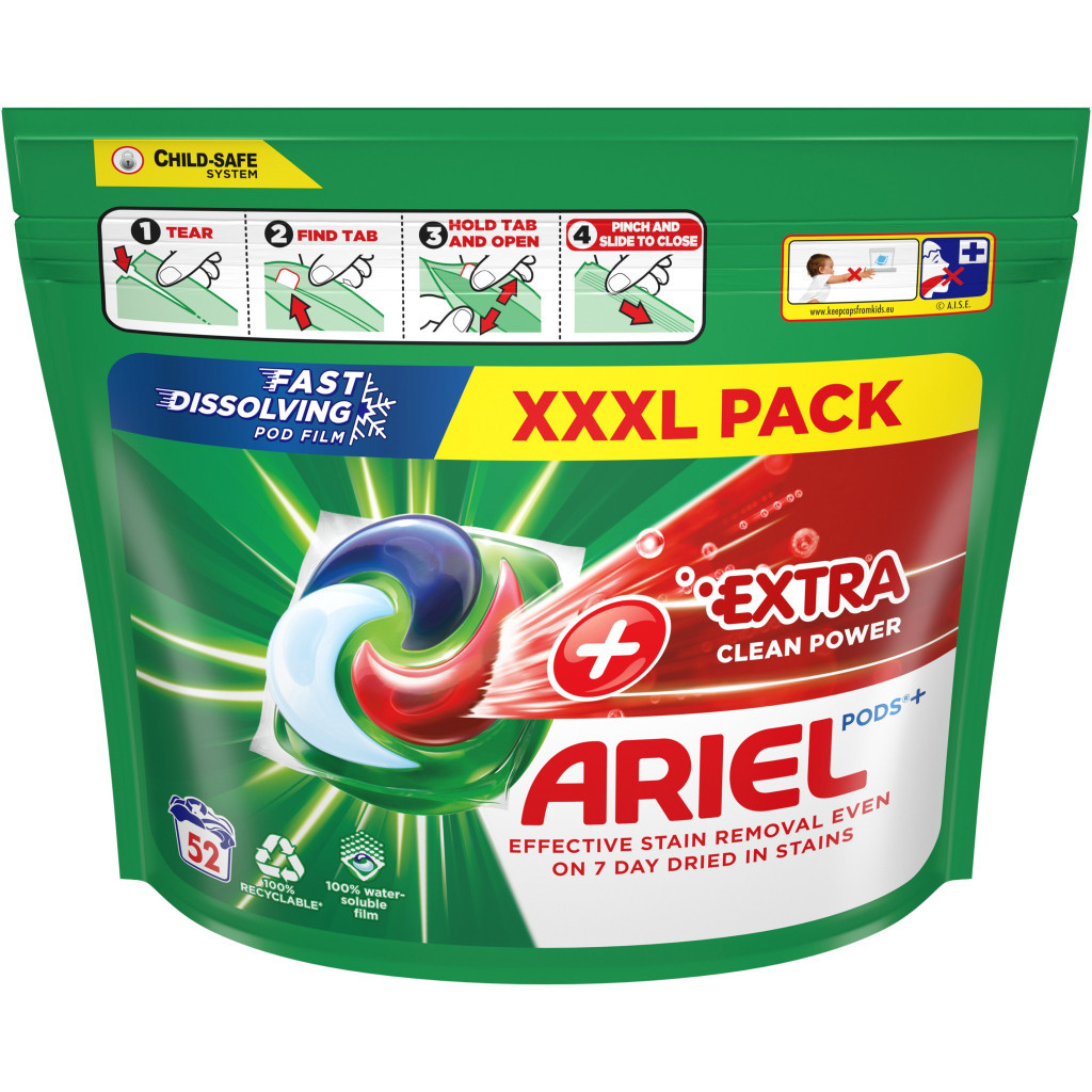 Капсули для прання Ariel Pods All-in-1 + Сила екстраочищення 52 шт. (8001090804938) - зображення 2