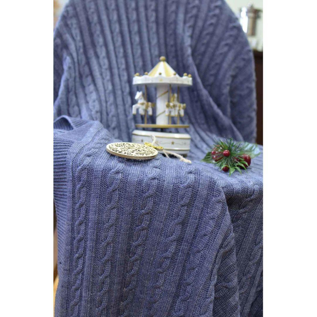 Наволочка Прованс декоративна в'язана SOFT Синій меланж 45х45 (011699) - зображення 2