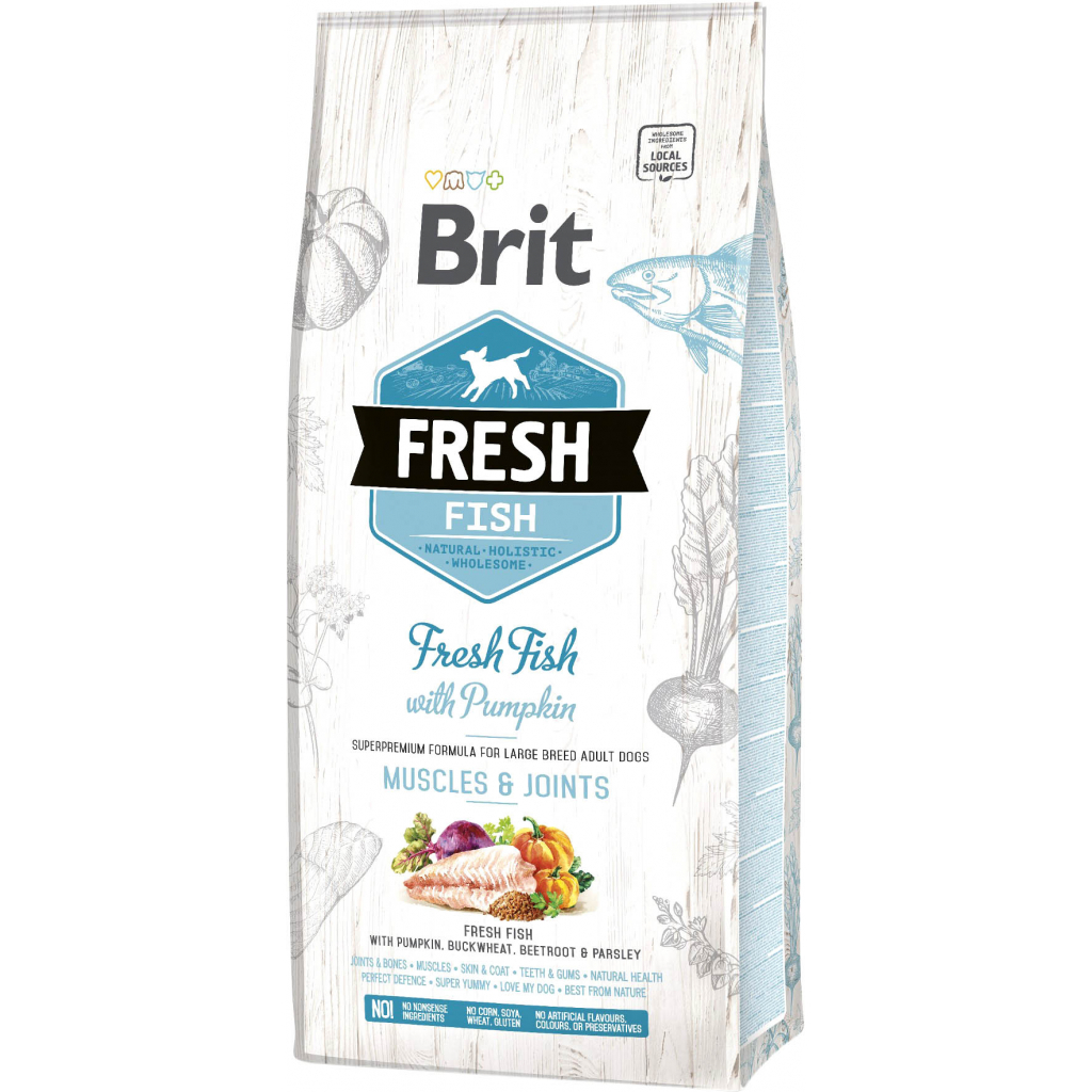 Сухий корм для собак Brit Fresh Fish/Pumpkin Adult Large 12 кг (8595602530779) - зображення 1