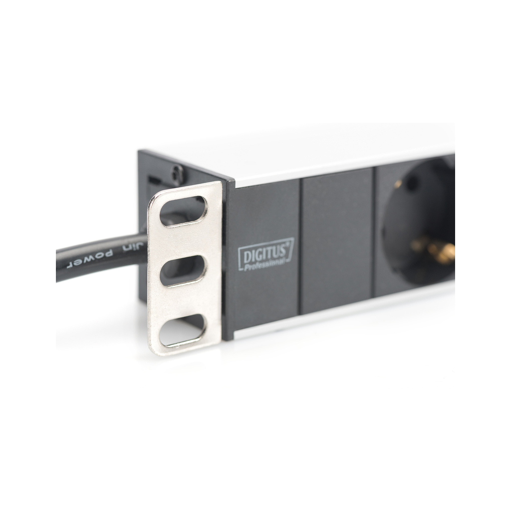 Силовий блок Zpas 1U, 8xSchuko, 16A, 250V, вилка Schuko (DN-95401) - изображение 4