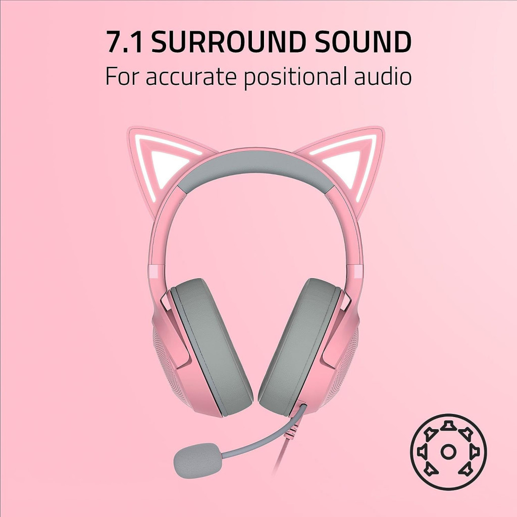 Навушники Razer Kraken Kitty V2 Quartz (RZ04-04730200-R3M1) - изображение 8