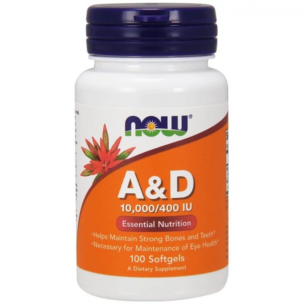 Вітамін Now Foods Вітамін А і Д, A & D, Essential Nutrition, 10,000 / 400 МE, (NOW-00350) - зображення 1