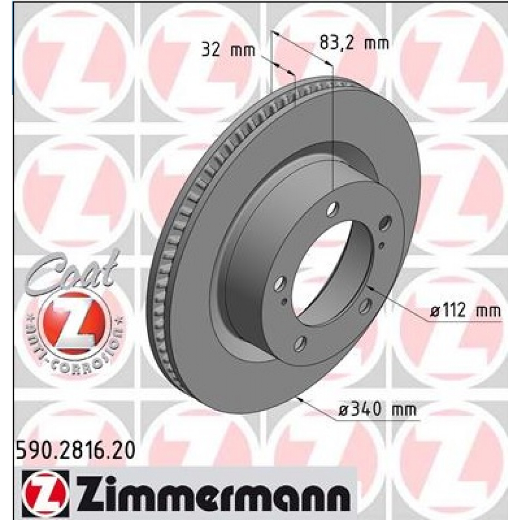 Гальмівний диск ZIMMERMANN 590.2816.52 - зображення 1