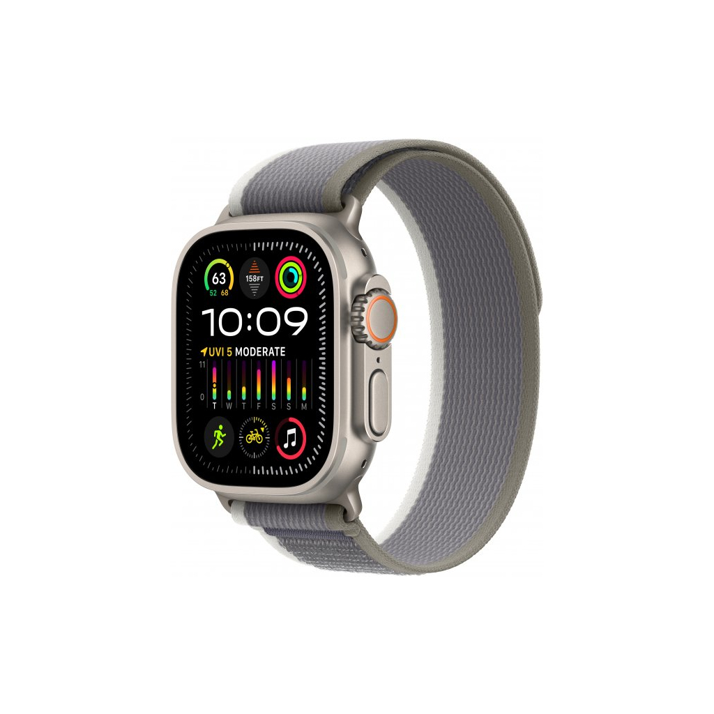 Смарт-годинник Apple Watch Ultra 2 GPS + Cellular, 49mm Titanium Case with Green/Grey Trail Loop - M/L (MRF43UL/A) - зображення 1