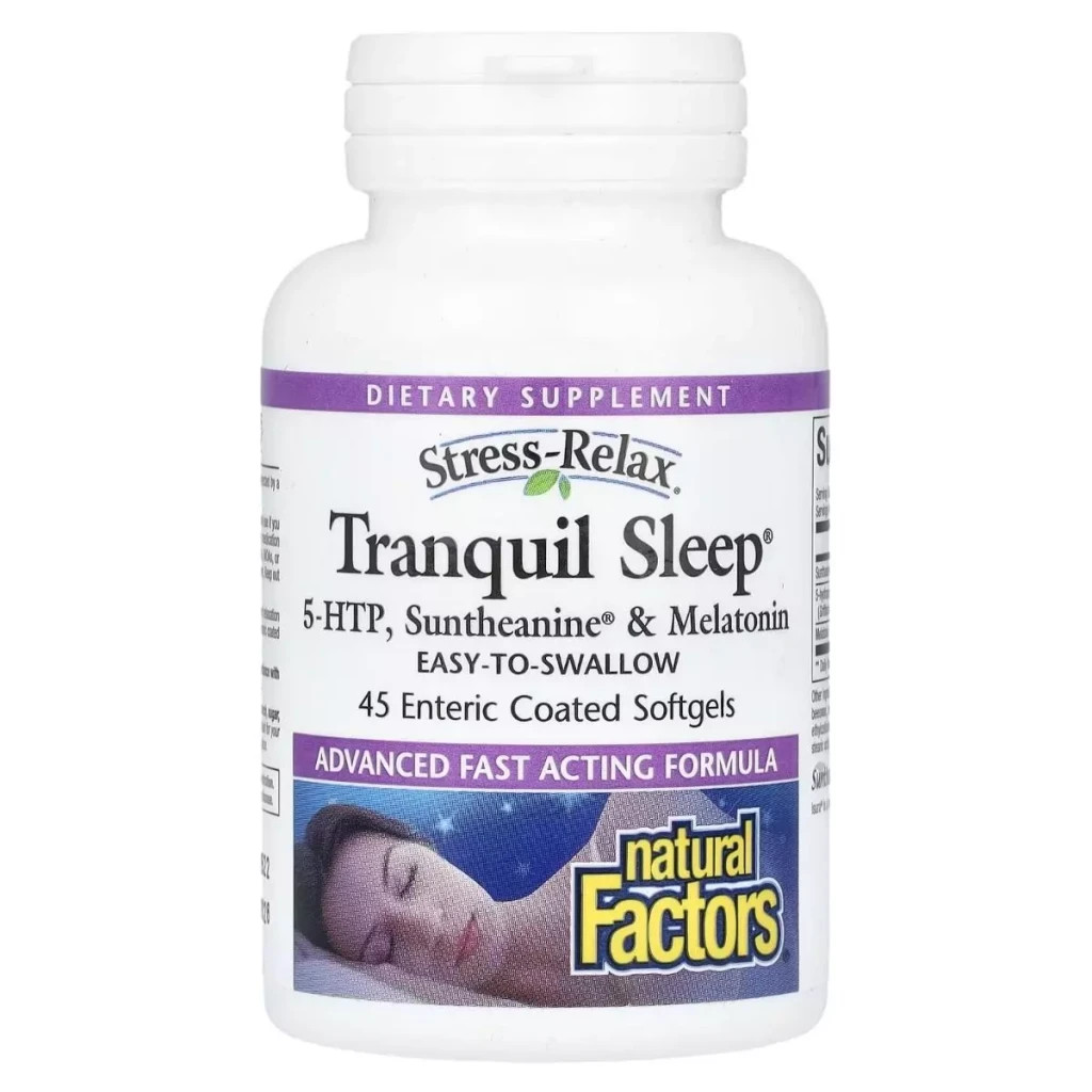 Вітамінно-мінеральний комплекс Natural Factors Спокійний сон, Stress-Relax, Tranquil Sleep, 45 гелевих капсул (NFS-02844) - зображення 1