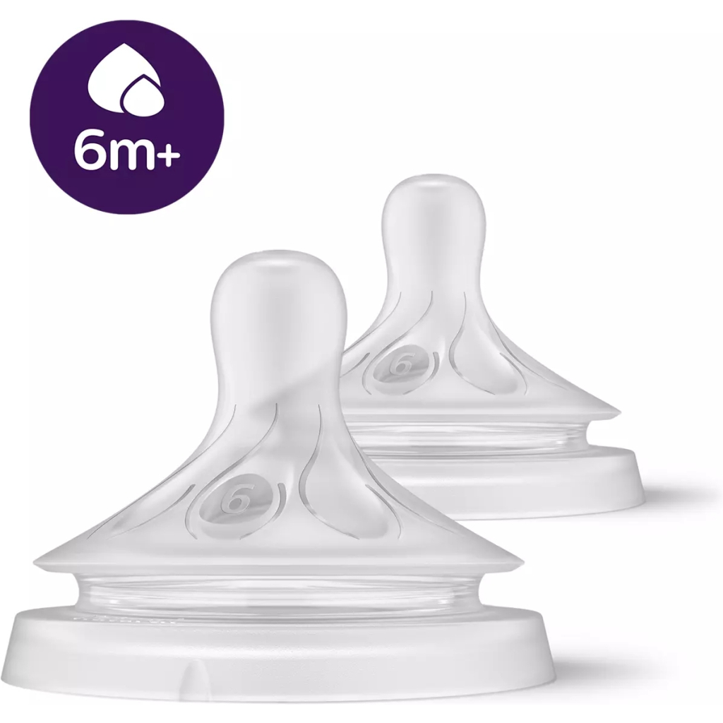 Соска Philips AVENT Natural силіконова, Природний потік, 6 міс+, 2 шт (SCY966/02) - зображення 1